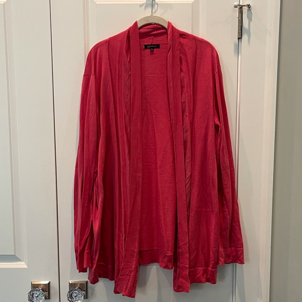 Anne Klein coral drape collar sweater size 2X